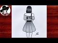 Easy BTS drawing | BTS girl drawing | Pencil sketch of BTS Army