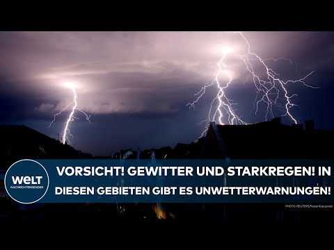 DEUTSCHLAND: Starkregen und Gewitter! In diesen Gebieten gelten weiter Unwetterwarnungen!