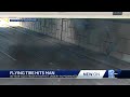 Flying Tire Hits 80 Year Old Man