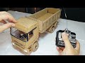 I MADE RC Dump Truck At Home Mercedes Actros From Cardboard
