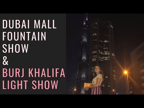 Dubai Mall Fountain Show & Burj Khalifa Light Show Clips - September 26, 2018