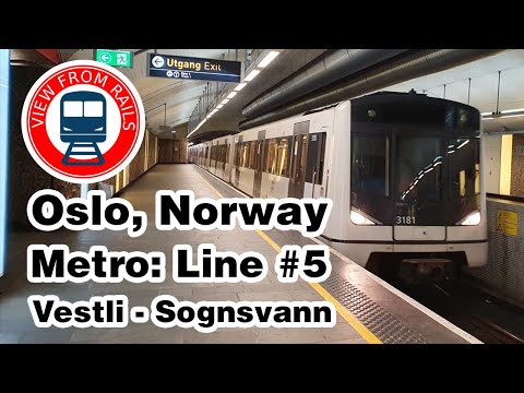 OSLO NORWAY METRO GUIDE LINE #5 VESTLI - SOGNSVANN | METRO VIRTUAL RIDE VIEW FROM RAILS