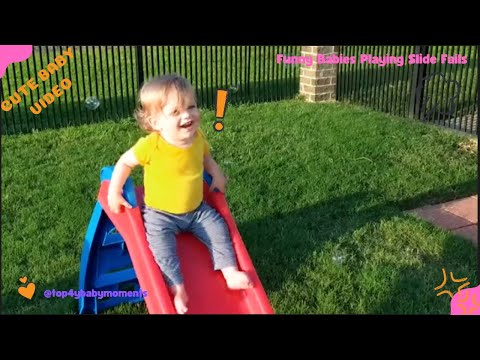 Funny Babies Playing Slide Fails: Cute Baby Video - TOP4Y Baby Moments