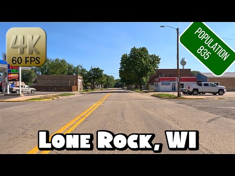 Driving Around Small Town Lone Rock, Wisconsin in 4k Video