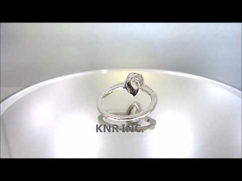 PEAR SHAPE AND ROUND CUT DIAMOND ENGAGEMENT RING  ART DECO 1.05CTW - KNR INC - 5