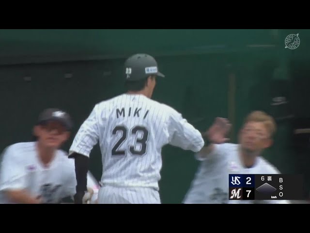 【ファーム】追撃の一発!! マリーンズ・三木亮 レフトへソロホームランを放つ!!  2023年7月13日 千葉ロッテマリーンズ 対 東京ヤクルトスワローズ