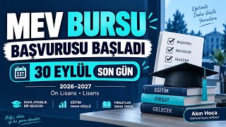 MEV BURS BAŞVURUSU BAŞLADI. BURS BAŞVURUSU NASIL YAPILIR 