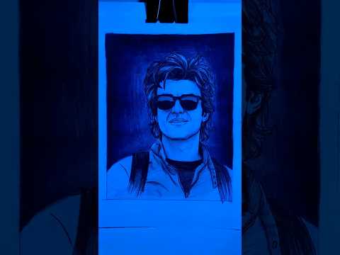 Steve Harrington vs Vecna 3D Glasses Art Transformation! 🔴🔵 #StrangerThings5 #shorts
