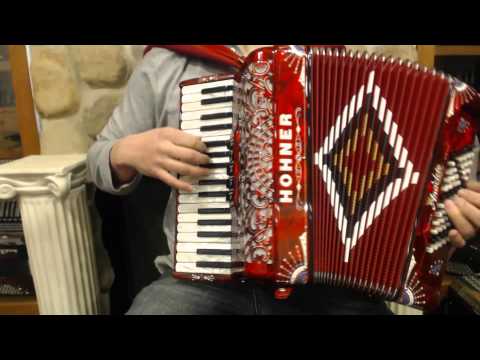 HANCIII3472R - Hohner Anacleto Latino III Decorated Red LMM 34 72