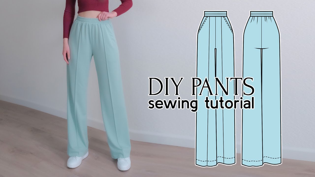 Watch video DIY Comfy Straight-Leg Pants w/Elastic Waistband + PDF Sewing Pattern Now DIY Comfy Straight-Leg Pants w/Elastic Waistband + PDF Sewing Pattern