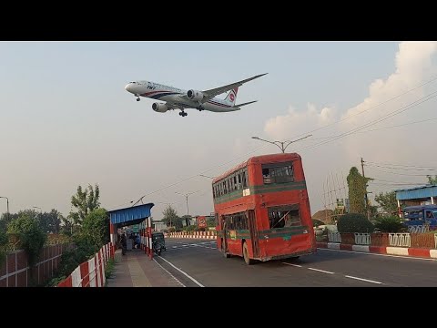 Biman Bangladesh Airlines Boeing 787 Dreamliner Landing at Chittagong Airport.