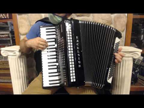 4170 - Black Excelsior 911 Piano Accordion LMMM 41 120 $1999