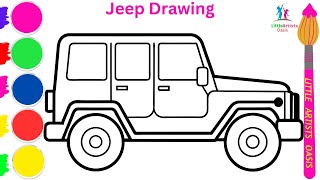 How to Draw a Jeep easy for beginners | Simple Drawing Tutorial for beginners