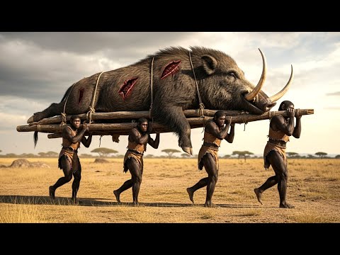 Life 3.2 Million Years Ago | The Giant Saber-Tusked Boar Encounters Homo Habilis