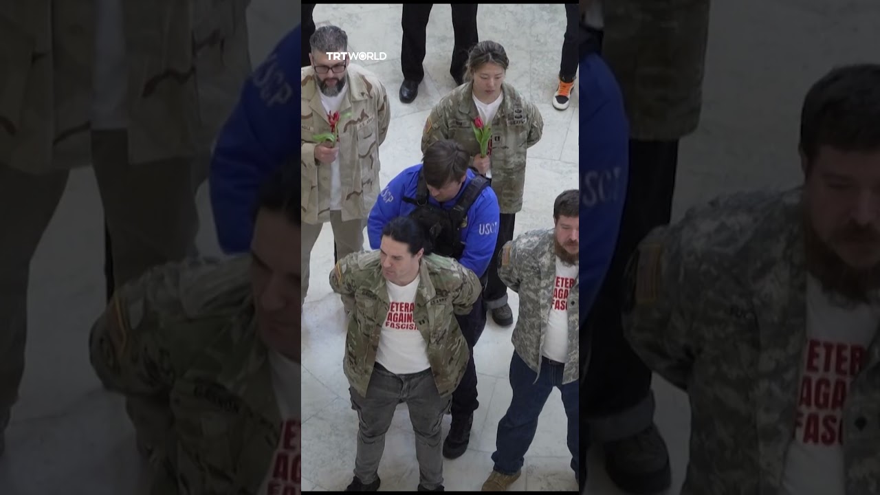 Video | US veterans arrested protesting Iran war in Congress