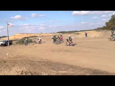 Kyle at starting gate 4-8 50 cc oil injected