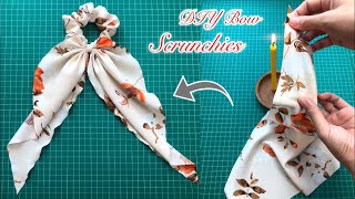 Easy Bow Scrunchie ✅✅ DIY HAIR SCRAF . How to make Scrunchie Tutorial.