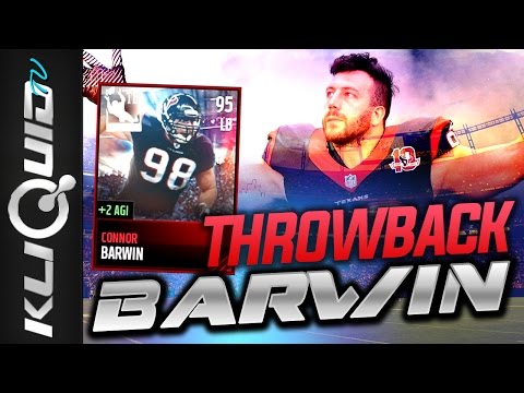 20x THROWBACK PACK OPENING! 95 CONNOR BARWIN SET COMPLETE! Madden Mobile 17
