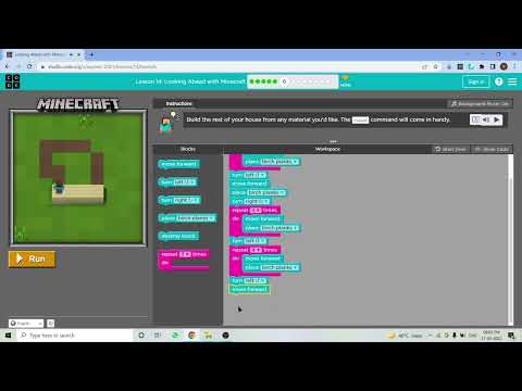 L14-6 |Code.org | Express-2021 | Lesson 14: Looking Ahead with Minecraft | level 6