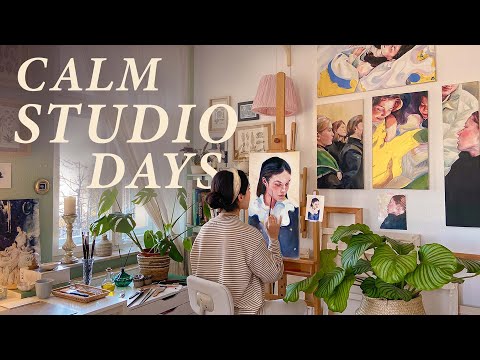 , title : 'Keys to Happiness & High Performance ☀️ Painting with Oil Colour and Gouache +Cleaning day; Art Vlog'