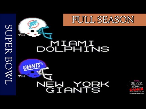 Tecmo Super Bowl (NES) Playthrough - Super Bowl Miami Dolphins vs New York Giants