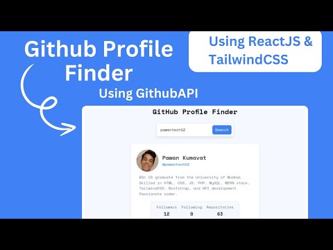 Responsive Github Profile Finder Using Reactjs Tailwindcss Github Api Integration Repo Viewer