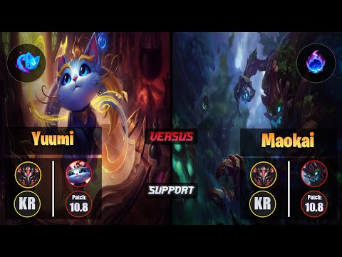 GrandMaster YUUMI [Summon Aery] (Support) VS  MAOKAI - Grandmaster KR Patch 10.8