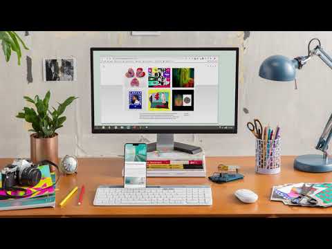 Įvairių įrenginių belaidė klaviatūra Logitech K580, 2,4GHz + Bluetooth, Nordic išdėstymas video