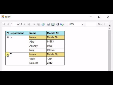 Expand and Collapse in RDLC report (C# code) | Drill down Reports