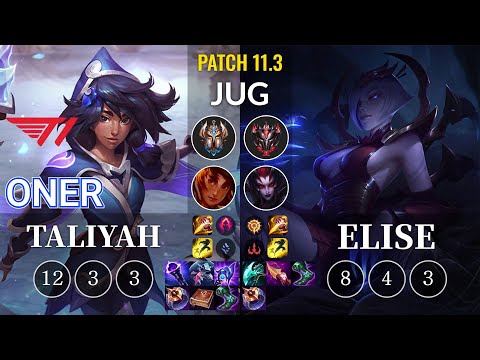 T1 Oner Taliyah vs Elise Jungle - KR Patch 11.3