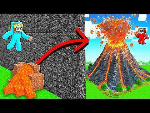 10 Seconds vs 1 Hour VOLCANO Build Challenge!