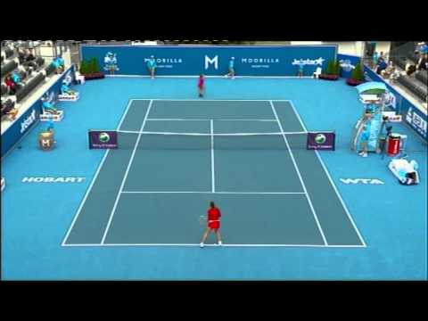 Lucie HRADECKA vs Shahar PEER Highlights -  Moorilla Hobart International 2012.mp4