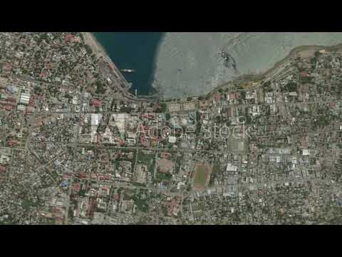 Earth zoom in from outer space to city. Zooming on East Timor, Dili.