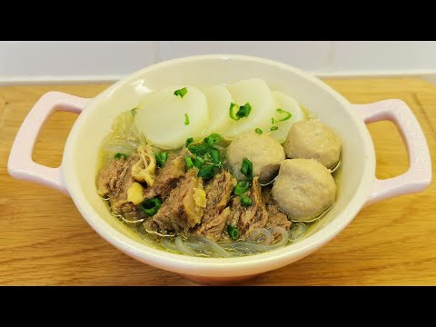 Easy Recipe | 牛肉粉 Beef soup with noodles