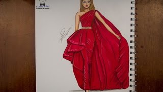 تعلم رسم فستان على مانيكان وتصميم الأزياء مع التلوين للمبتدئين How To Draw Fashion موسيقى مجانية Mp3