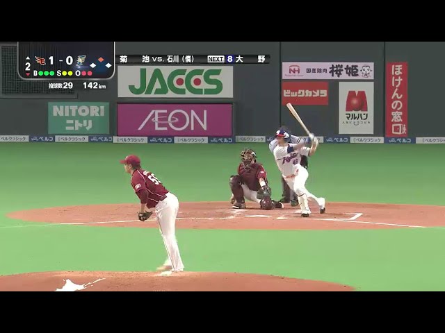 【2回裏】先発の斎藤佑を援護!! ファイターズ・石川慎が同点タイムリーヒット 2015/8/8 F-E
