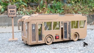 How to make Toy Bus(Folding Door) - Amazing Cardbo