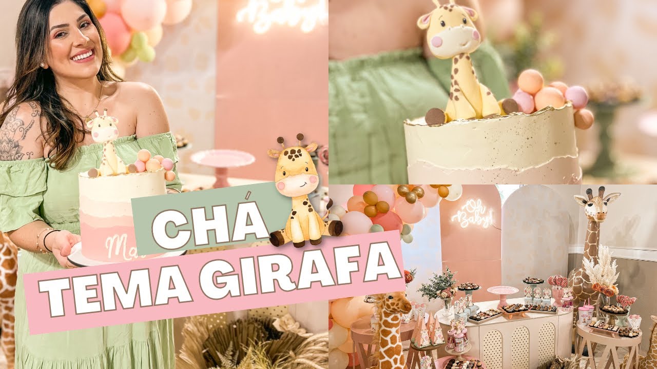 CHÁ DE FRALDA DA MARINA - Tema de Girafa, lembrancinhas, e detalhes da nossa organização