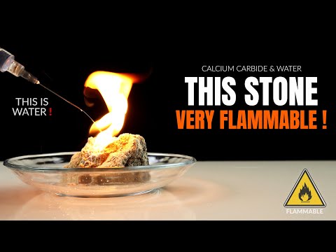 CALCIUM CARBIDE AND WATER REACTION - Combustion Reaction of Acetylene
