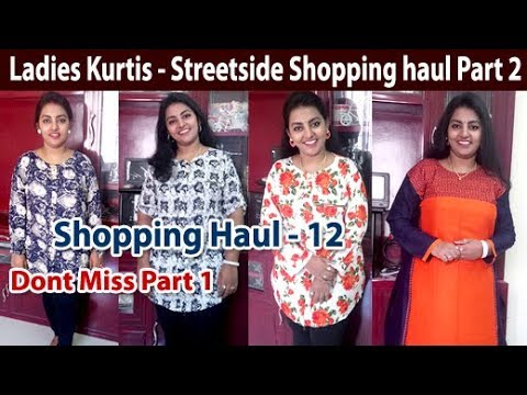 Shopping Haul in Tamil / Shopping Haul t.nagar streetside / Shopping Haul 12 Ladies Kurtis Part 2 Video