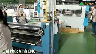 Cách người ta phủ phim, phủ màng giấy, melamine lên tấm ván MDF | Máy ép nhiệt 200 tấn | FUVICO