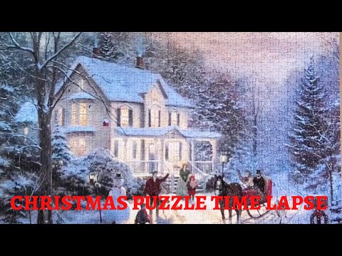 Thomas Kinkade Christmas Jigsaw Puzzle Time Lapse - (Oddly Satisfying)