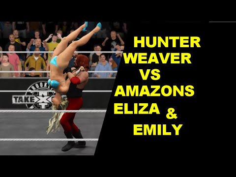 WWE 2K17 Hunter Weaver vs Amazons Eliza & Emily - 2 on 1 Mixed Match