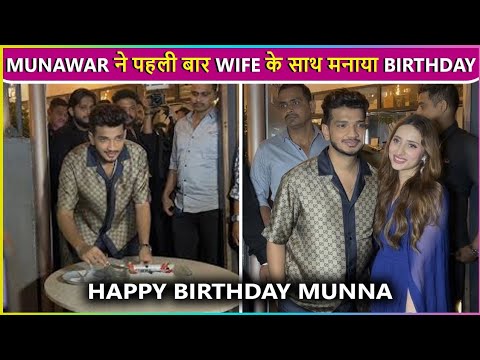 Munawar Faruqui's 33rd Birthday Bash With Wife Mehzabeen & His Children, Cut Cake For Paps
