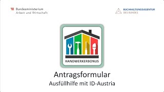Ausfüllhilfe Antragsformuar Handwerkerbonus mit ID-Austria