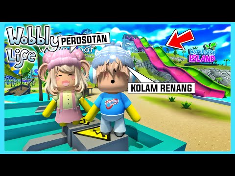 Pertama Kali Aku Dan Adiku Mandi Di Kolam Renang Terbesar Di Game Wobbly Life ft @Shasyaalala