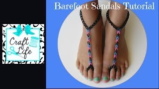 Rainbow Loom Barefoot Sandals Tutorial