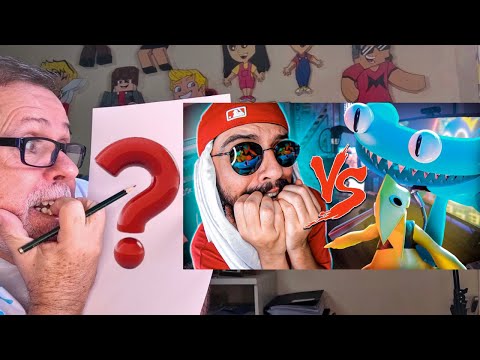 Ciano e Amarelo (Raindow Friends 2) Vs. Mussoumano - Batalha com Games - REACT E DESENHANDO