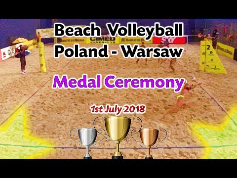 Beach Volleyball - Warsaw Poland - Mens & Womens Medal Ceremony