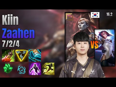 Kiin Top Zaahen vs Fiora lol KR solo rank Full Game 16.2 | 기인 자헨 vs 피오라